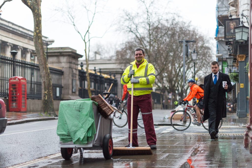 Veolia street cleansing staff standing